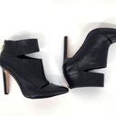 BCBGeneration  Carolyn Black Leather High Heel Peep Booties Women's Size 8.5 Photo 1