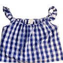 Joie  Gingham Crop Ruffle Women’s Navy White Tank Top/Sz L Never Worn. EUC Photo 0