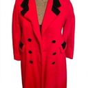 Vintage 1970s Rothschild Women’s Wool Long Coat, Size 8 Red and Black Photo 0
