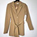 Good American  Trench Blazer in Camel Size 0 X Small NWT Photo 0