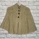 Free People Open Knit Cream and Yellow 3 Button Flared Sleeve Cardigan Photo 2