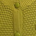 CAbi  Loren Cardigan Size M Button Front LS  Textured Knit Cardigan Sweater Green Photo 3