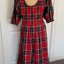 Hill House  Louisa Nap Red Tartan Paid Short Sleeve Midi Dress 100% Cotton 2XL Photo 5