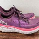 Hoka  Womens Size 10.5 B Wide Clifton 8 Purple White Running Shoes Sneakers Gym Photo 4