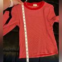 Heart & Hips  Red Striped Cropped Long Sleeve Top Size Small Photo 5