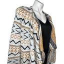 Shyanne  Country Open Front Cardigan Sweater Western Boho Womens M Chevron Photo 5