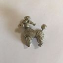 Vintage Silver Tone Poodle Dog Brooch Pin Costume Jewelry Photo 1