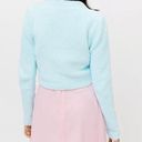 Urban Outfitters Blue Dina Chenille Cropped Cardigan Sweater Top Photo 4