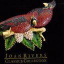 Joan Rivers  CARDINAL Birds BROOCH PIN Large 4" Pave Crystal Enameled Gold Pine Photo 4