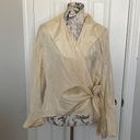 Dana Buchman NWT  Vintage Silk Wrap Long Sleeve Blouse Cream Women's Size 12 Photo 0