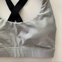 Koral  Silver & Black Criss Cross Back Sport Bra XS Photo 2