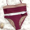 PilyQ New.  plum and rose metallic bandeau top. M-top/S-bottoms Photo 8