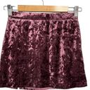 Abound New Nordstrom  Crushed Velvet Velour Mini Retro 90s Y2K Skirt Burgundy XS Photo 5