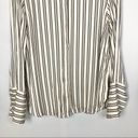 Something Navy  Vertical Stripe Satin Boyfriend Button Down M Photo 4