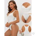 Allegra K NWT Allegra L Womens Deep V Neck Leotard Tummy Control Bodysuit Photo 1