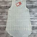 Tea N Rose  Women's Hot Mama Tank Top S SM Small Ivory Cream Sheer Hi Low Crochet Photo 2