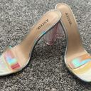 JustFab  Women 8.5 Hanna Transparent Iridescent Heeled Shoes Sandals Photo 1