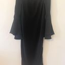 Bardot NWT  Solange Off-the-Shoulder Bell Sleeve Slit Dress in Black Size 8/M Photo 2