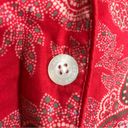 Ralph Lauren Lauren  PJ Top Red Button Up Sleepwear Paisley PM Photo 4