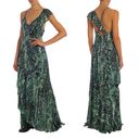 Alice + Olivia 🆕  Emerald Green Shanel Animal Print Maxi Dress Sz 4 Photo 6