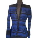 Rebecca Taylor 
Striped Leather-Trim Tweed Jacket Photo 8