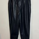 Abercrombie & Fitch ABERCROMBIE- Vegan Faux Leather Sunday Jogger Pants Pull On Paper-Bag Waist Photo 1