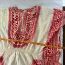 Trina Turk  Shangri-La Sequin Swim Cover-Up Size S? Red White Tribal V Neck Flowy Photo 4