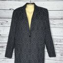 Jones New York VTG  Sz 14 Gray & Navy Blue Tapestry Virgin Wool Blend Trench Coat Photo 1