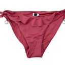 Mulberry Soluna Tie Side Hipster Swim Bikini Bottom  Pink Large NWT Photo 3