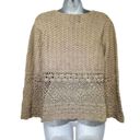 Tiara International VTG 90s Tiara Beige Crochet Sweater M Bell Sleeve Hippie Bohemian Photo 1