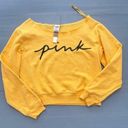 Victoria's Secret Pink Vs off the Shoulder Cropped Yellow Sz M Photo 0