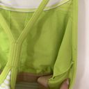 Lululemon  Power Y Tank Top White/Lemon Green Striped Built In Bra Size 6 Rare Photo 5