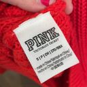 PINK - Victoria's Secret PINK Victoria’s Secrwt bright red open knit oversized sweater, size s, GUC Photo 6