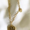 18k Gold Rose Flower Heart Pendant Necklace Photo 4