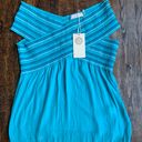 Ramy Brook NWT  Charley Smocked Top Blue XS Photo 3