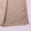 Michael Kors  Skirt Womans 6 Tan Raw Edge Linen Mini Pencil Faux Wrap Button Photo 4