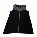 J.Jill  Women’s Black Embroidered Dipped Hem Knit Tank Size XS Photo 1