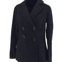 Banana Republic  Womens Double Breasted Notch Collar Wool Blend Peacoat Black XS Photo 0