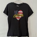 Cotton On T Bar x  California American Flag Heart T Shirt Woman’s Small Gray Photo 0