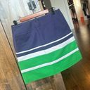 Anne Klein ANNE KLEINS Women's Navy Blue Green White Spring Summer Striped Skirt Size 8 Photo 1