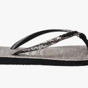 Havaianas Flip Flops Carnaval Black Sparkle Glitter Confetti Photo 3