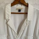 Universal Threads Universal Thread white linen shirt sleeve romper with pockets Size XXL Photo 2