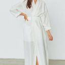 Lunya Good in Bed Women Linen Silk Striped Resort Kimino Robe Multi Photo 6