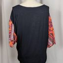 Hale Bob  Dolman Sleeve Print Blouse Orange and Black Photo 1