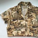 Liz Claiborne Vintage 90s  jungle safari short sleeve button down shirt, size MP Photo 0