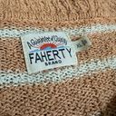 Faherty  Cotton Textured Orange & White Stripe Long Sleeve Sweater size XL Photo 1