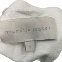 Michelle Mason  Shirt Womens Small White Brushed Fabric Off Shoulder Rayon Nylon Photo 4