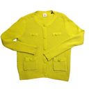 CAbi  Loren Cardigan Size M Button Front LS  Textured Knit Cardigan Sweater Green Photo 0