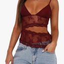 Amazon Maroon Lace Top Photo 0