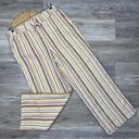 Krass&co Naturals D& linen striped wide leg pants stretchy drawstring waist Photo 0